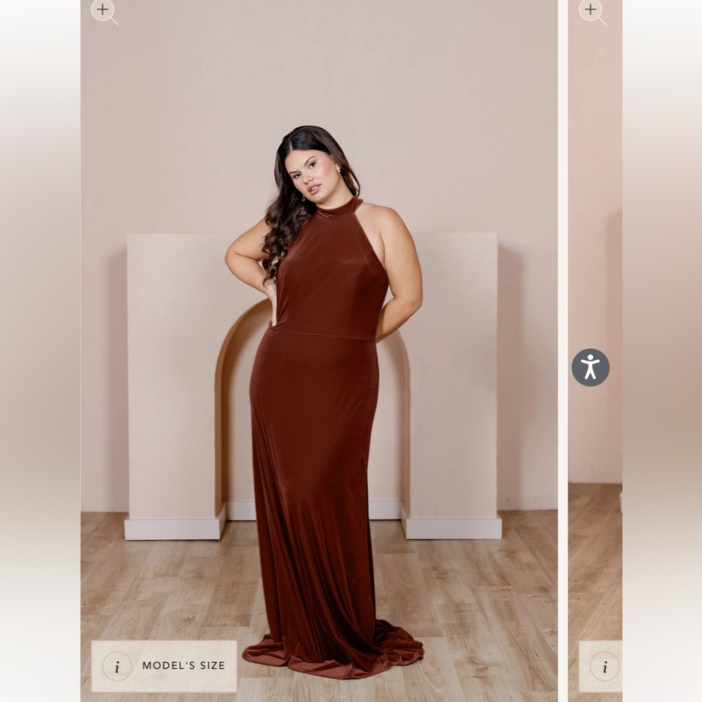 Revelry Tori Velvet Dress - Terracotta Size 2